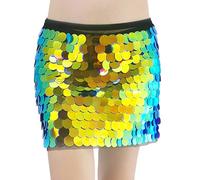 Donna Gonna Corta, Sciarpa da Danza del Ventre di Carnevale con Frange e Paillettes circolari, Catena per la Vita, per Esercizi, esibizioni e Yoga