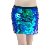 Donna Gonna Corta, Sciarpa da Danza del Ventre di Carnevale con Frange e Paillettes circolari, Catena per la Vita, per Esercizi, esibizioni e Yoga