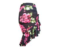 Donna Gonna da Ballo Salsa Tango Gonne Aderente Irregolare con Coulisse Costume da Flamenco di Danza Latina Abbigliamento da Ballo Gonna Swing con Volant Hua1BaiYQ