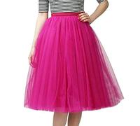 Donna Gonna Tulle Tutu - Lunga da Donna In Tulle Gonna A Tutù Brillante Gonna Maxi In Pizzo di Chiffon Irregolare Sottogonna a Strati Classico Elastico 3 Strati Tulle Tutu Abito da Ballo Gonna Tutu