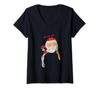 Donna Goo Goo Gaga Santa Claus Maglietta con Collo a V