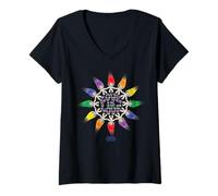 Donna Good Luck Trolls Love Is Love Rainbow Maglietta con Collo a V