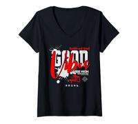 Donna Good Vibes Vibe High Stay Wild Streetwear Maglietta con Collo a V