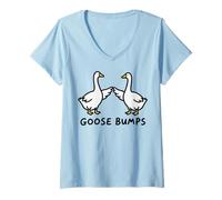 Donna Goose Bumps Funny Silly Goose Meme Maglietta con Collo a V