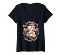 Donna Goose Mommy Mother's Day Maglietta con Collo a V