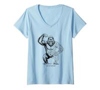 Donna Gorilla costruito dalla natura forza primordiale potere geometrico Maglietta con Collo a V