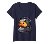 Donna Gorilla Rubber Duck Primate Anatroccolo Maglietta con Collo a V