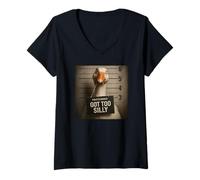 Donna Got Too Silly Funny Goose Mugshot Maglietta con Collo a V