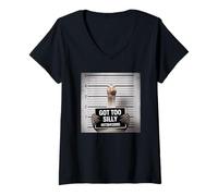 Donna Got Too Silly Funny Goose Mugshot Maglietta con Collo a V