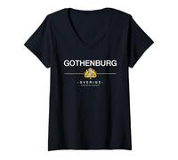 Donna Goteborg Goteborg Vacanza Goteborg Regalo Svezia Goteborg Maglietta con Collo a V