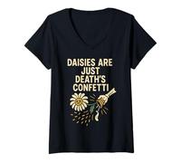 Donna Goth Gardener Witchy Garden Skull Plant Moody Dark Estetic Maglietta con Collo a V