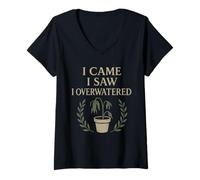 Donna Goth Gardener Witchy Garden Skull Plant Moody Dark Estetic Maglietta con Collo a V