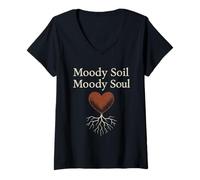 Donna Goth Gardener Witchy Garden Skull Plant Moody Dark Estetic Maglietta con Collo a V