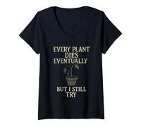 Donna Goth Gardener Witchy Garden Skull Plant Moody Dark Estetic Maglietta con Collo a V