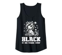 Donna Goth Unicorn Black My Happy Color Alt Emo Ragazze Bambini Donne Canotta