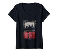 Donna Gotham City Batman Arte Grafica Maglietta con Collo a V