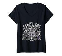 Donna Gothic Bat Party Cute Vampire Bats Purple Moon Stars Maglietta con Collo a V