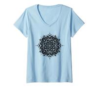 Donna Gothic Halloween Mandala Spider Web Maglietta con Collo a V