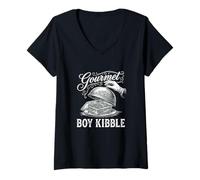 Donna Gourmet Riutilizzabile Ragazzo Crocchette Internet Umorismo Meme Satira Maglietta con Collo a V