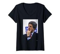 Donna Governatore John Kerry Raduno Democratico 1984 di Michael Grecco Maglietta con Collo a V