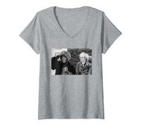 Donna Grace Jones Singer Modella con Andy Warhol di Michael Grecco Maglietta con Collo a V