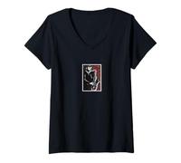 Donna Graffiti | Streetwear Arte Astratto Urban | Musicisti jazz Maglietta con Collo a V