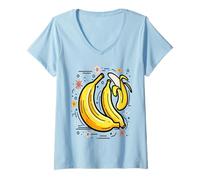 Donna Grafica Amante della Banana da Donna per Chi AMA Le Banane Maglietta con Collo a V