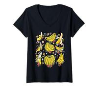 Donna Grafica Amante della Banana da Donna per Chi AMA Le Banane Maglietta con Collo a V