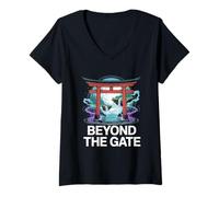 Donna Grafica Beyond The Gate Maglietta con Collo a V