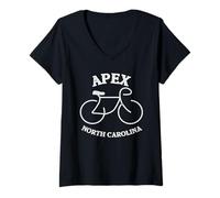 Donna Grafica Biking Apex North Carolina Maglietta con Collo a V