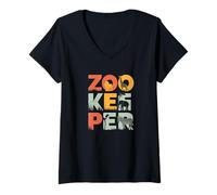 Donna Grafica Custode dello Zoo Maglietta con Collo a V