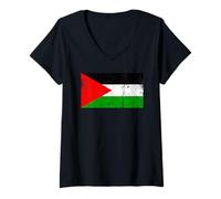 Donna Grafica della bandiera della Palestina per uomini, donne, bambini Maglietta con Collo a V