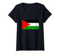 Donna Grafica della bandiera della Palestina per uomini, donne, bambini Maglietta con Collo a V