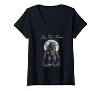 Donna Grafica di trasformazione della Luna Piena di Werewolf True Form Maglietta con Collo a V