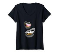 Donna Grafica Grigia Color Talk That-x2 Grigio Maglietta con Collo a V