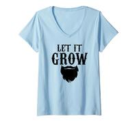 Donna Grafica Let It Grow Maglietta con Collo a V