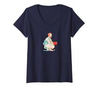 Donna Grafica Pickleball Maglietta con Collo a V