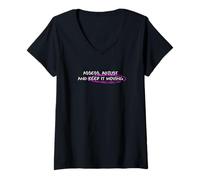 Donna Grafica rosa Keep It Moving rosa Maglietta con Collo a V