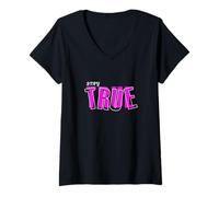 Donna Grafica Rosa Stay True v2 Maglietta con Collo a V