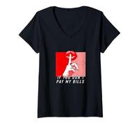Donna Grafica Rossa invecchiata Red Hush Now Maglietta con Collo a V