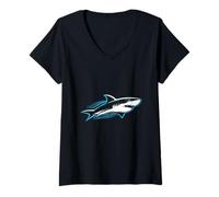 Donna Grafica Shark Speed Bold Ocean Predator Streetwear Design Maglietta con Collo a V