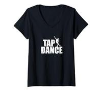 Donna Grafica Tap Dance Silhouette Maglietta con Collo a V