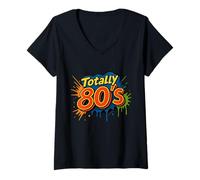 Donna Grafica totalmente anni '80 Sweet Old School Memories Maglietta con Collo a V