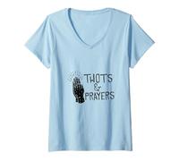 Donna Grafica Umoristica Divertente di THOTS & Prayers Maglietta con Collo a V
