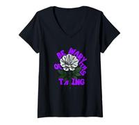 Donna Grafica Viola con Scritta Purple Ain't Nothing Sweet Purple Maglietta con Collo a V