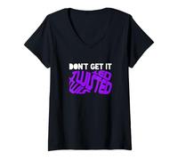 Donna Grafica viola Don't Get It Twisted Viola Maglietta con Collo a V