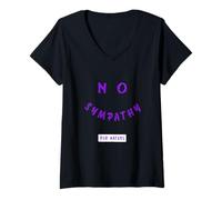 Donna Grafica Viola No Sympathy for Haters Maglietta con Collo a V