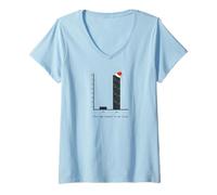 Donna Grafico a Barre del Canto Natalizio - Divertente Matematica Nerd Geek Vacanza Maglietta con Collo a V