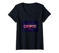 Donna Grafico della dichiarazione di valuta digitale per i fan della blockchain Maglietta con Collo a V