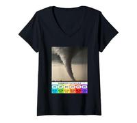 Donna Grafico della Scala Fujita ottimizzato per Il Grafico del Vento Tornado Storm Chaser Maglietta con Collo a V